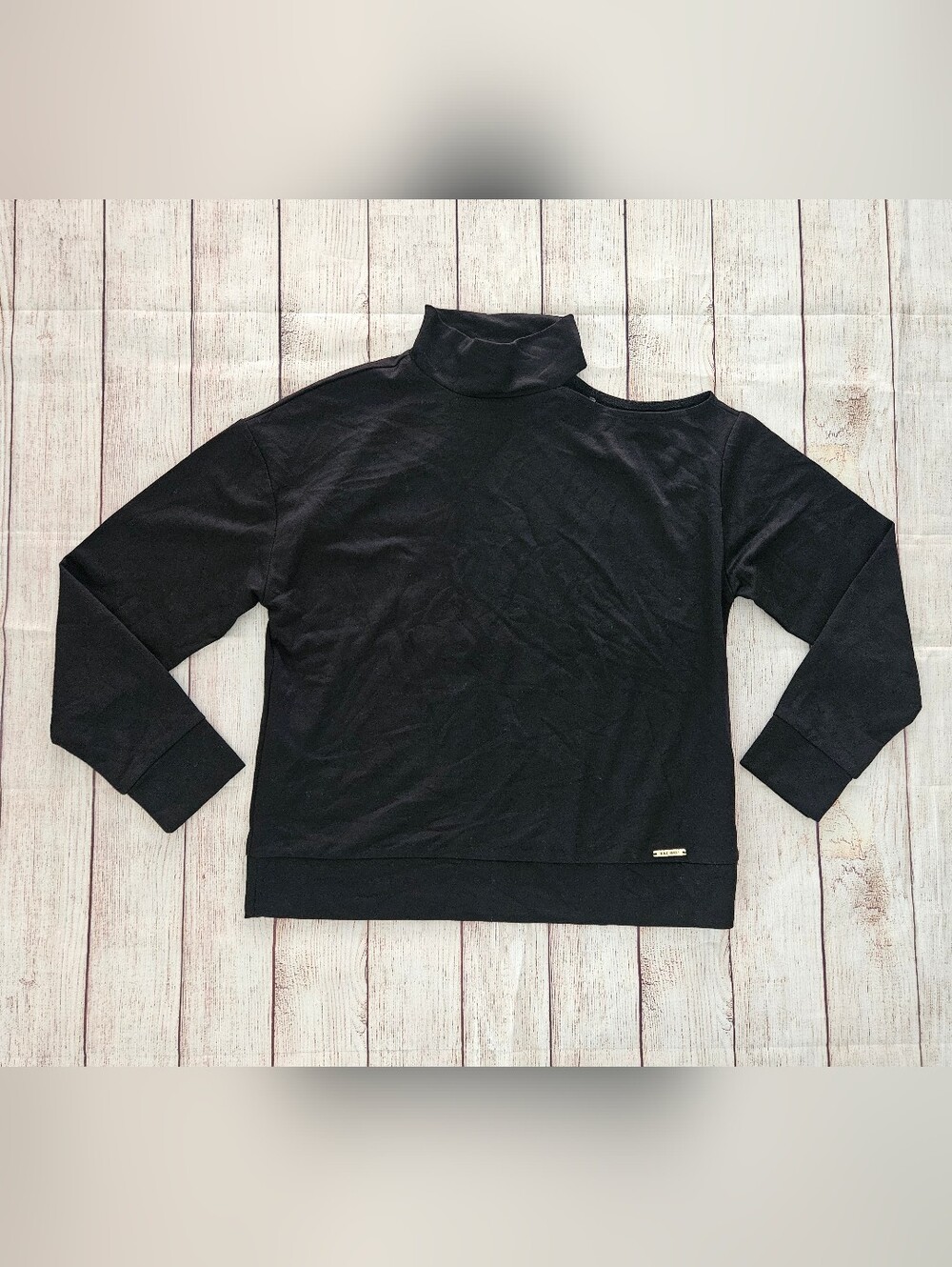 Nine West Black Mockneck Top